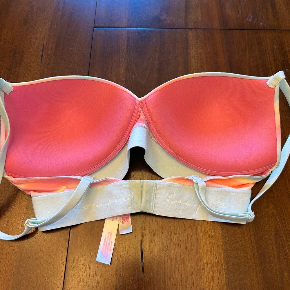 PINK Victoria's Secret Pastel Rainbow Push-Up Bra - Picture 6 of 9